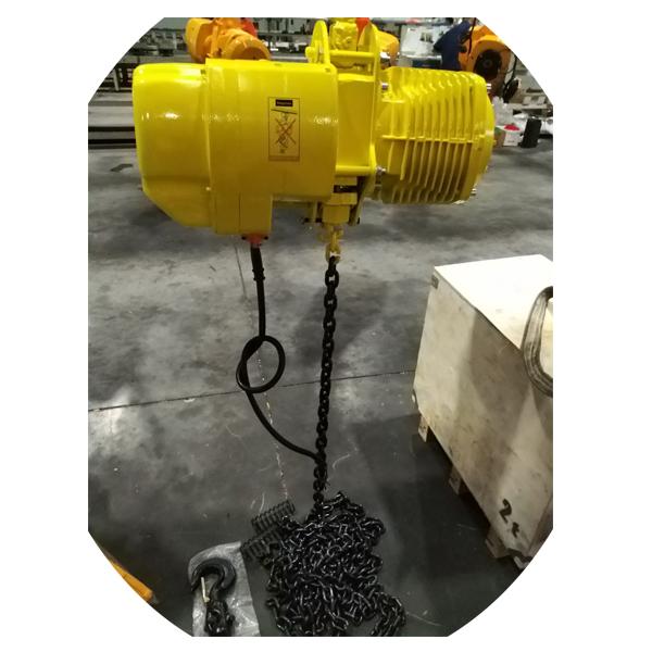Nouvelle grue à chaînes électrique conçue jaune citron